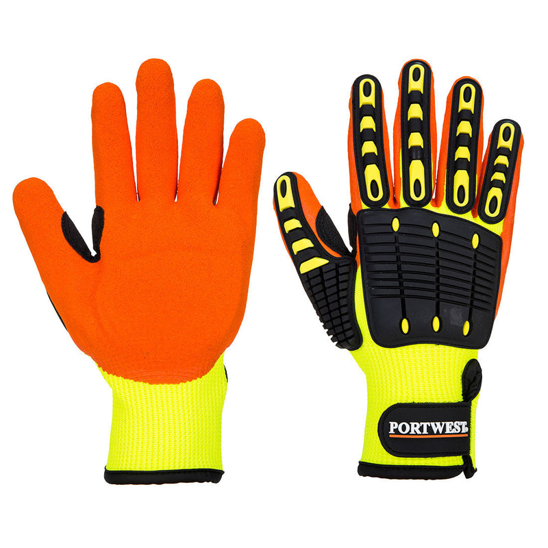 A pair of high visibility portwest gloves