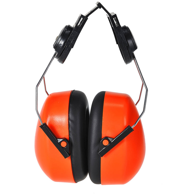 a picture of some orange ear defenders