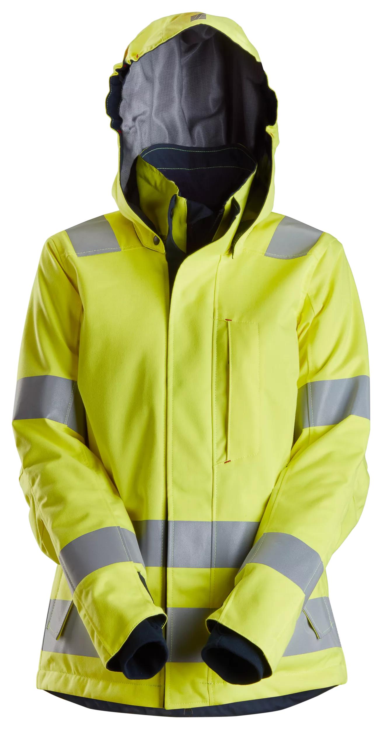 Snickers 1167 ProtecWork, Women's Waterproof Insulated Hood Jacket, High-Vis Class 3