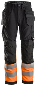 Snickers 6233 AllroundWork, High-Vis Work Trousers+ Holster Pockets Class 1