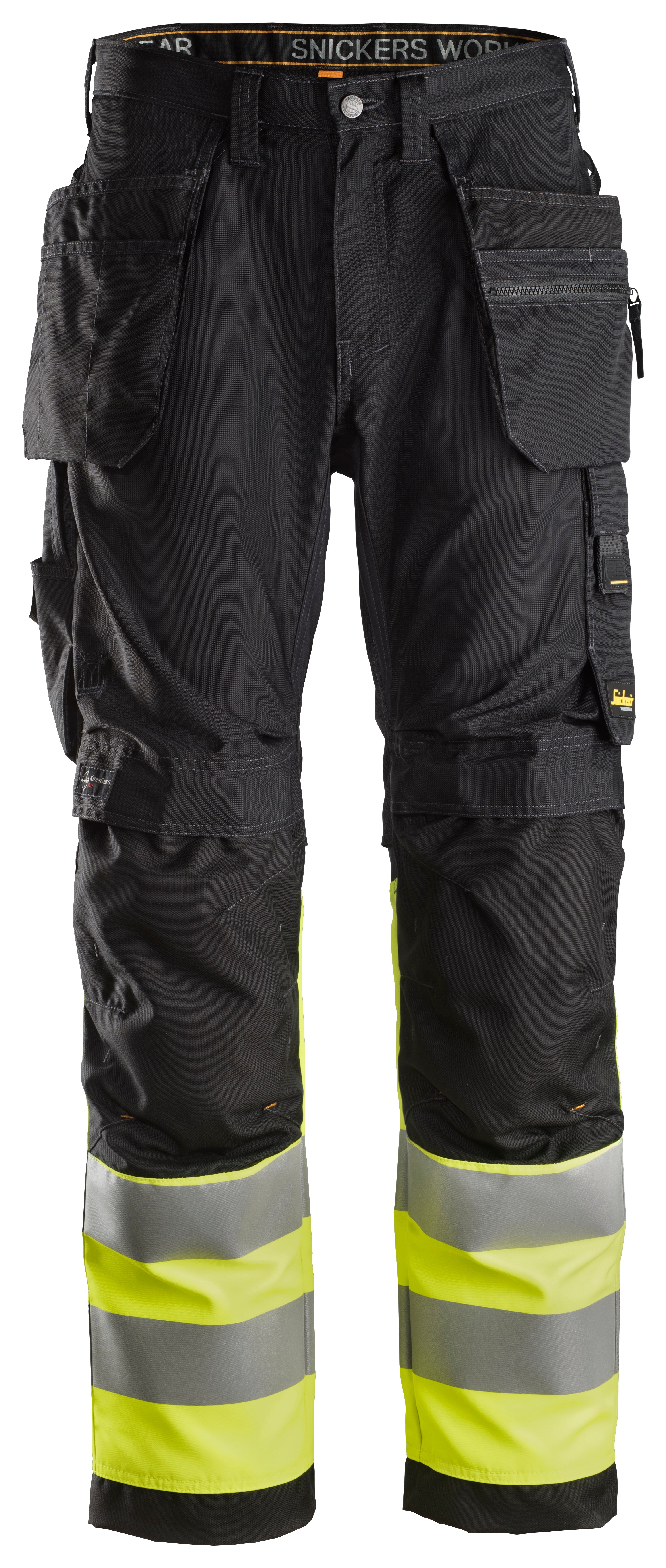 Snickers 6233 AllroundWork, High-Vis Work Trousers+ Holster Pockets Class 1