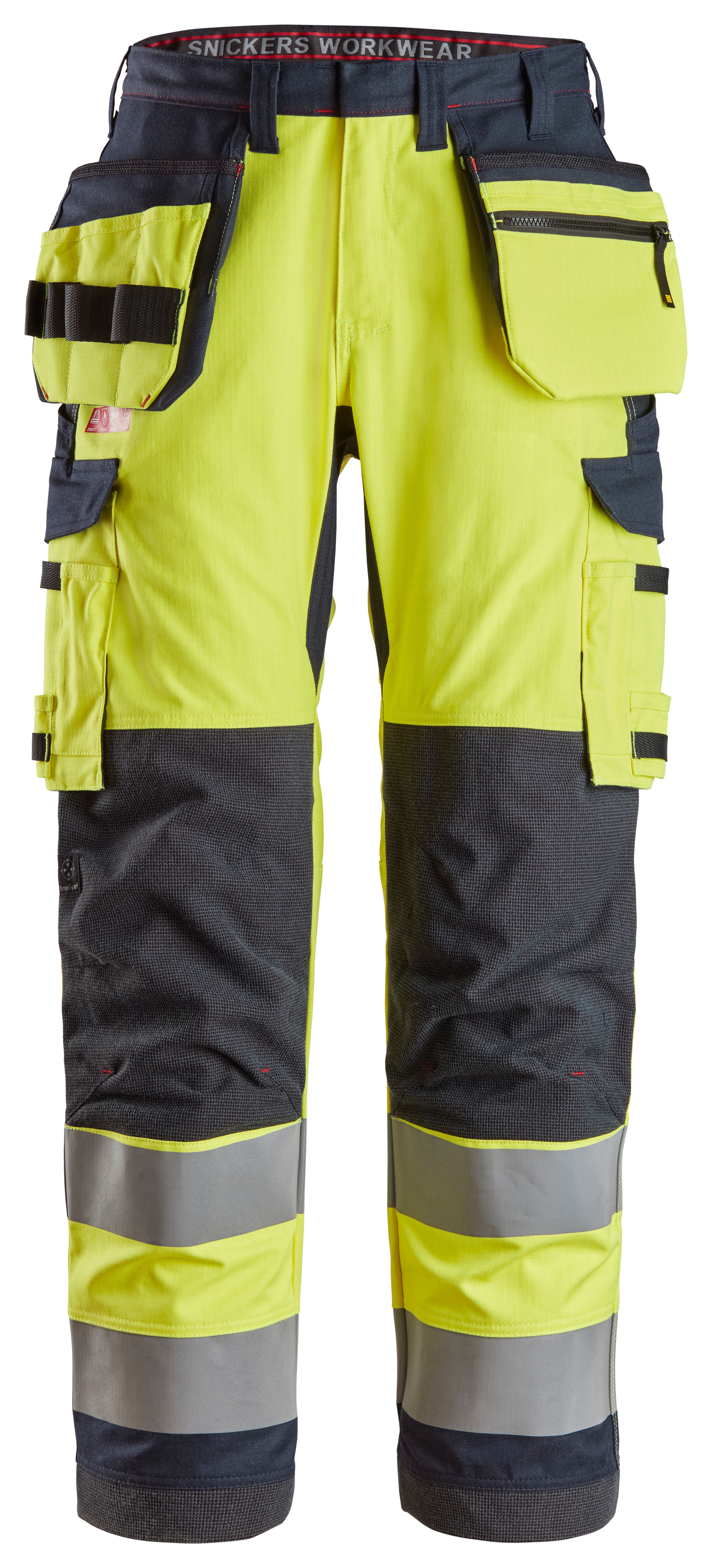 Snickers 6261 ProtecWork, Work Trousers Holster Pockets Equal Leg Pockets,  High-Vis Class 2