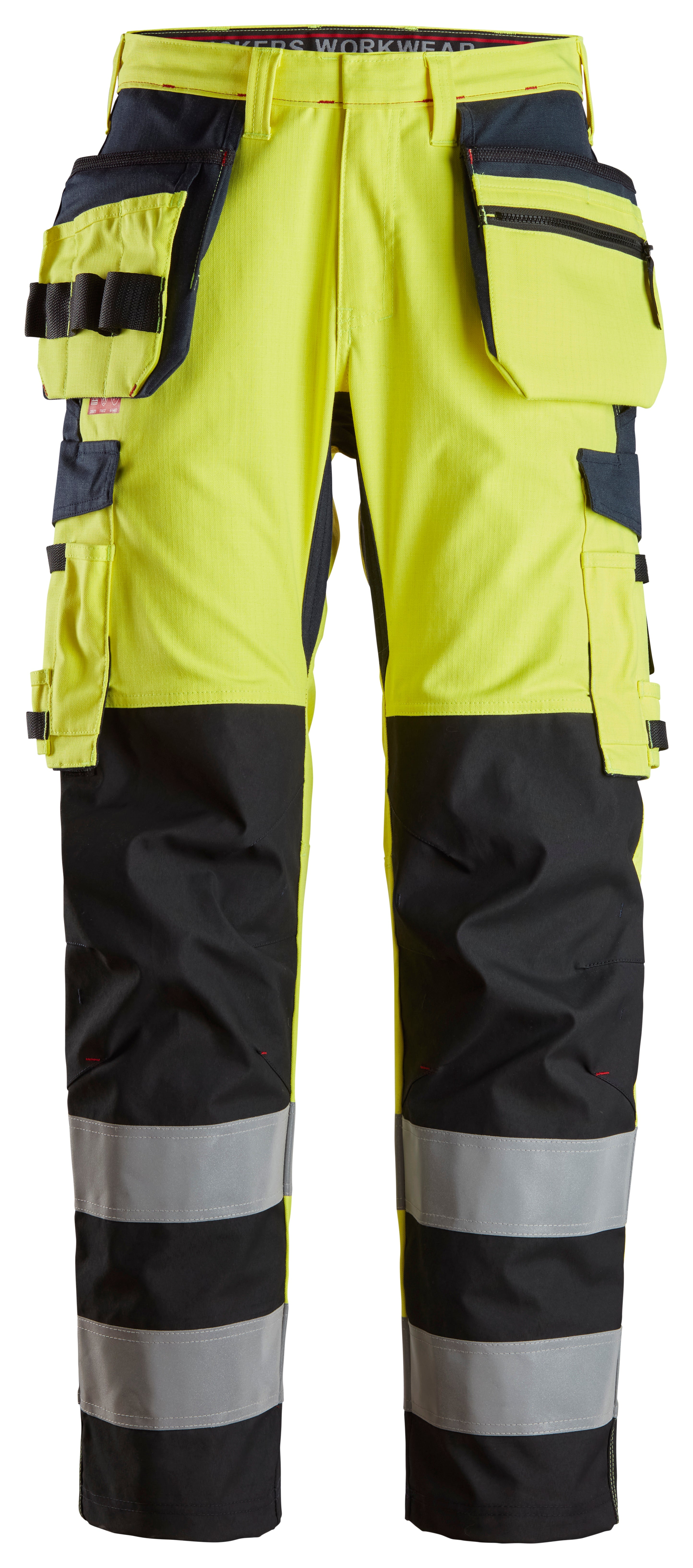 Snickers 6264 ProtecWork, Trousers Reinforced Shin, Holster Pockets High-Vis Class 2