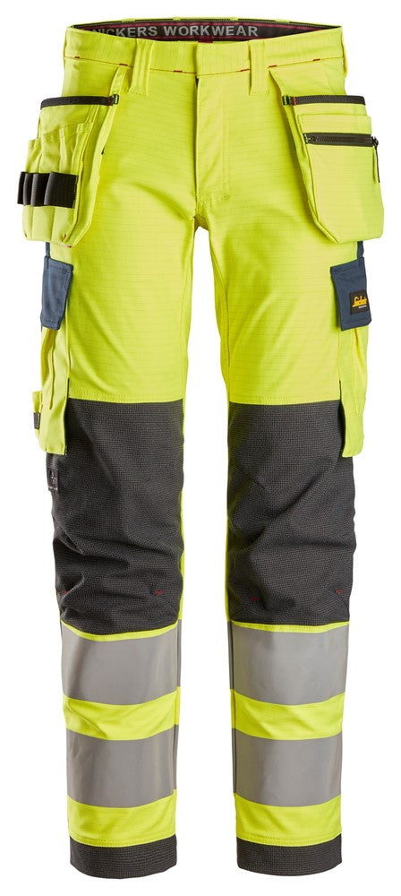 Snickers 6268 ProtecWork, Stretch Work Trousers Holster Pockets, High-Vis Class 2