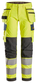 Snickers 6268 ProtecWork, Stretch Work Trousers Holster Pockets, High-Vis Class 2