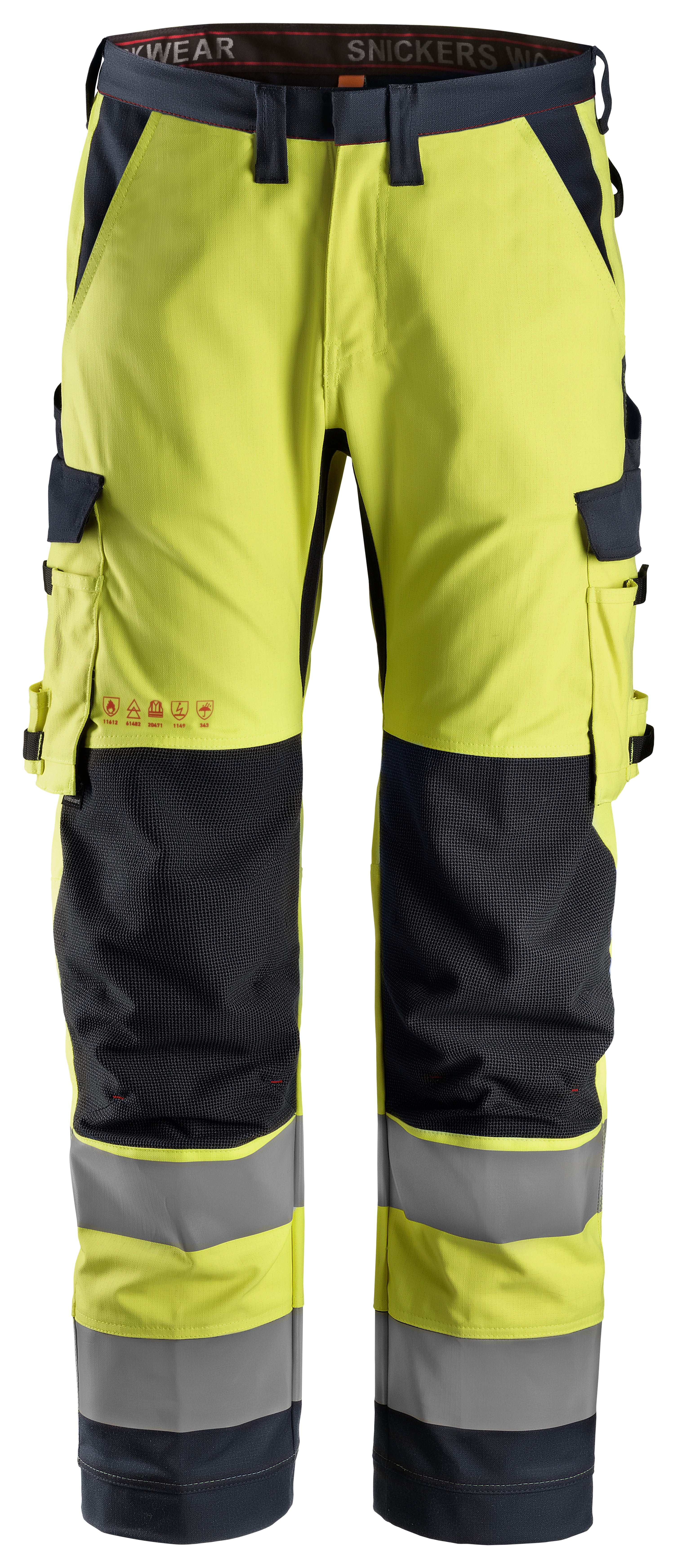 Snickers 6361 ProtecWork, Work Trousers Equal Leg Pockets, High-Vis Class 2