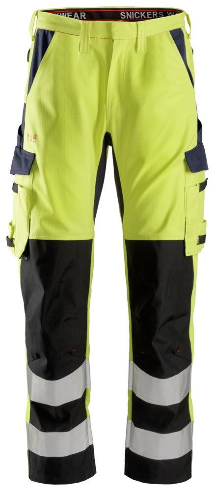 Snickers 6364 ProtecWork, Trousers Reinforced Shin, High-Vis Class 2