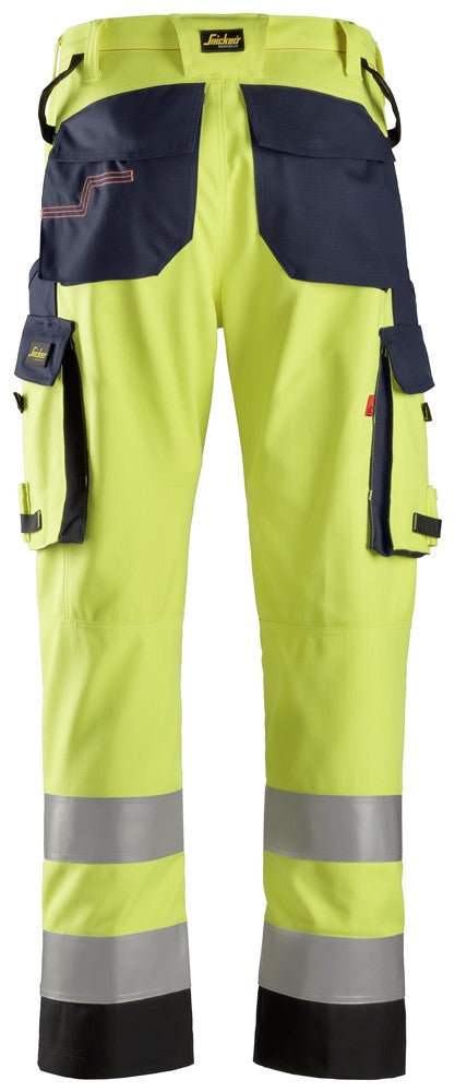 Snickers 6364 ProtecWork, Trousers Reinforced Shin, High-Vis Class 2