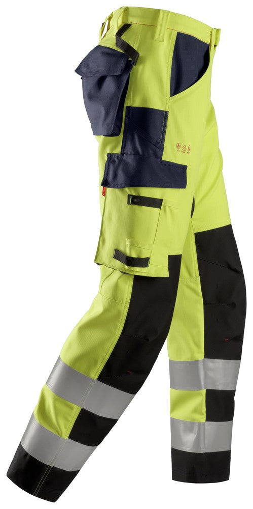 Snickers 6364 ProtecWork, Trousers Reinforced Shin, High-Vis Class 2