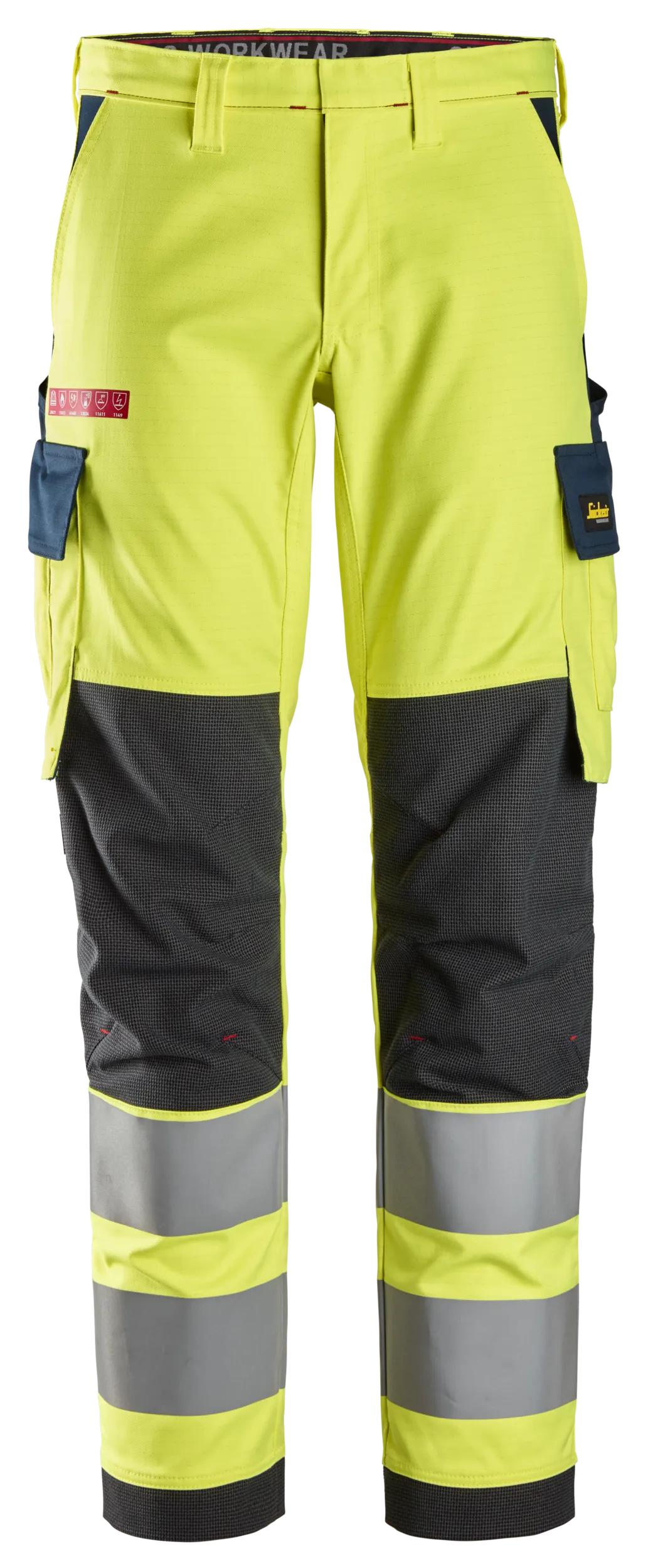 Snickers 6368 Protecwork, Stretch Work Trousers, 
 High-Vis Class 2