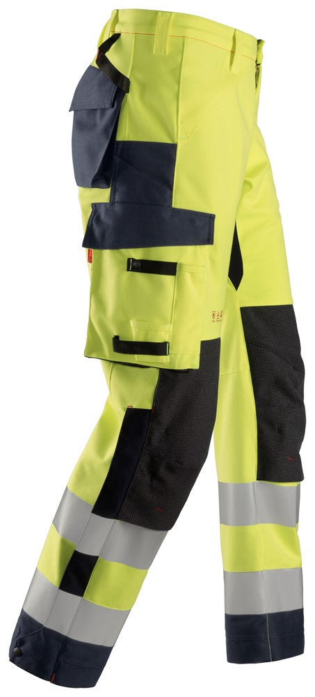Snickers 6563 ProtecWork, Waterproof Shell Trousers, High-Vis Class 2