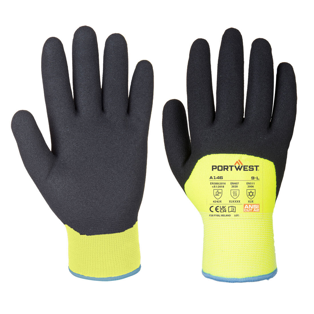 Portwest Cold 15 Nitrile Sandy 3/4 Dipped Glove- Style A146