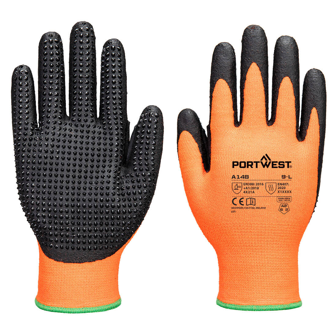 Portwest Grip 13 Nitrile High Dotted Glove- Style A148