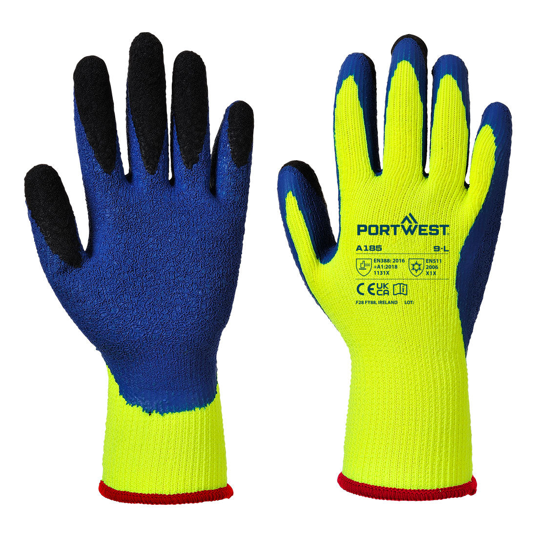 Portwest Cold 7 Latex Crinkle Finger Dipped Glove- Style A185