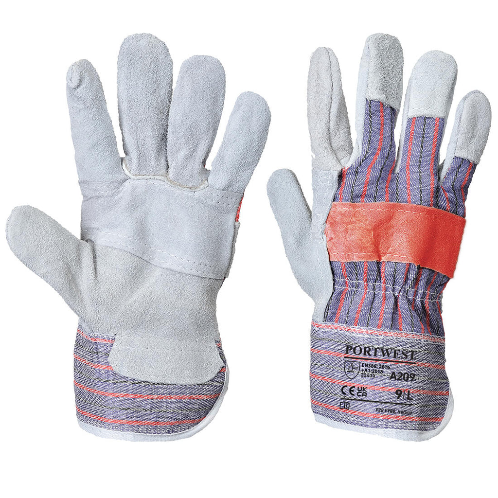 Portwest Leather Rigger 300 Cow Split Palm Bar Glove- Style A209
