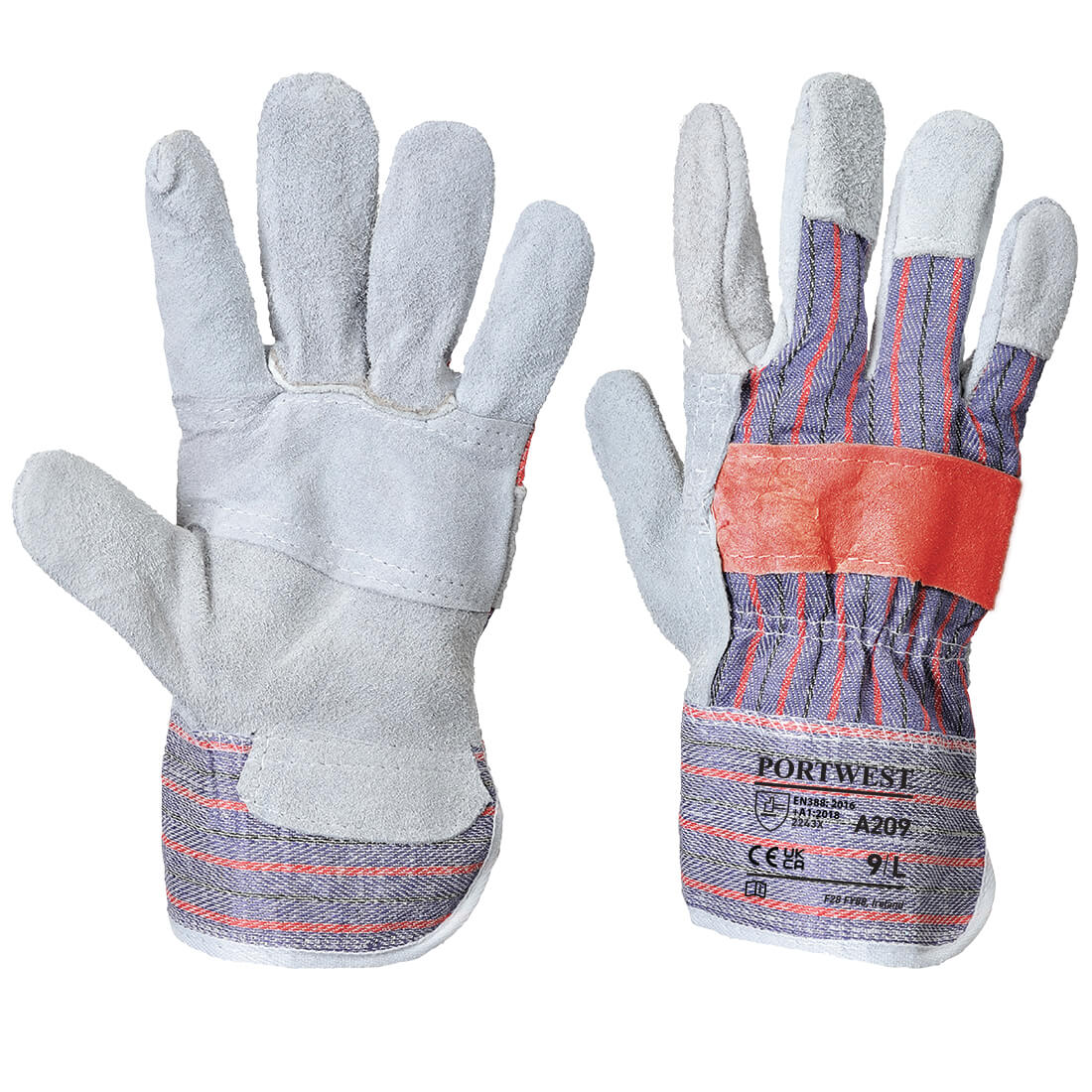 Portwest Leather Rigger 300 Cow Split Palm Bar Glove- Style A209