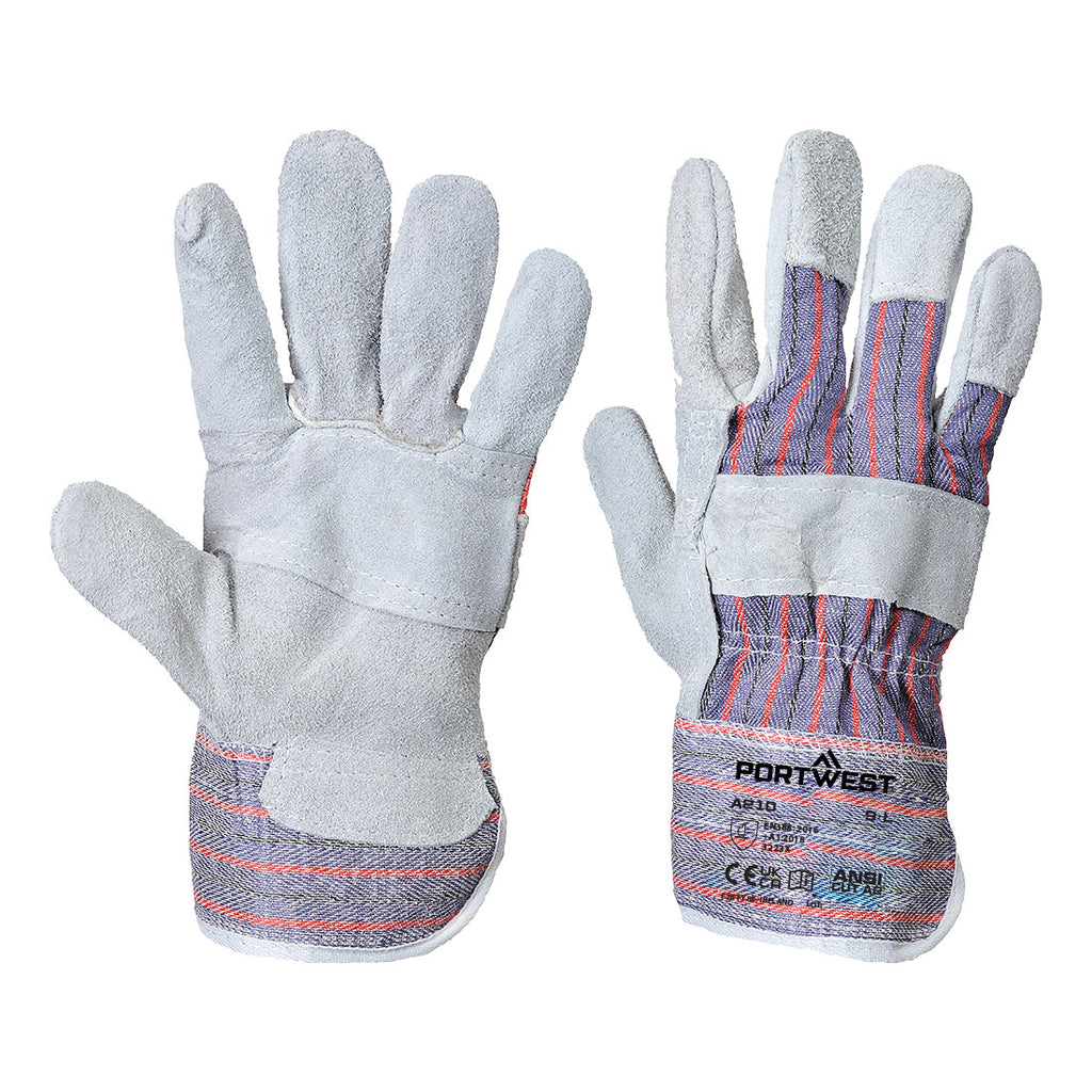 Portwest Leather Rigger 260 Cow Split Palm Bar Glove- Style A210