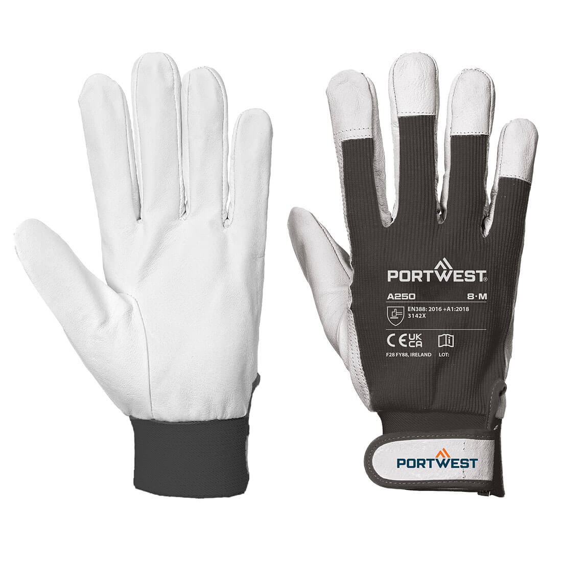 Portwest Leather 110 Grain Palm Mechanical Glove- Style A250