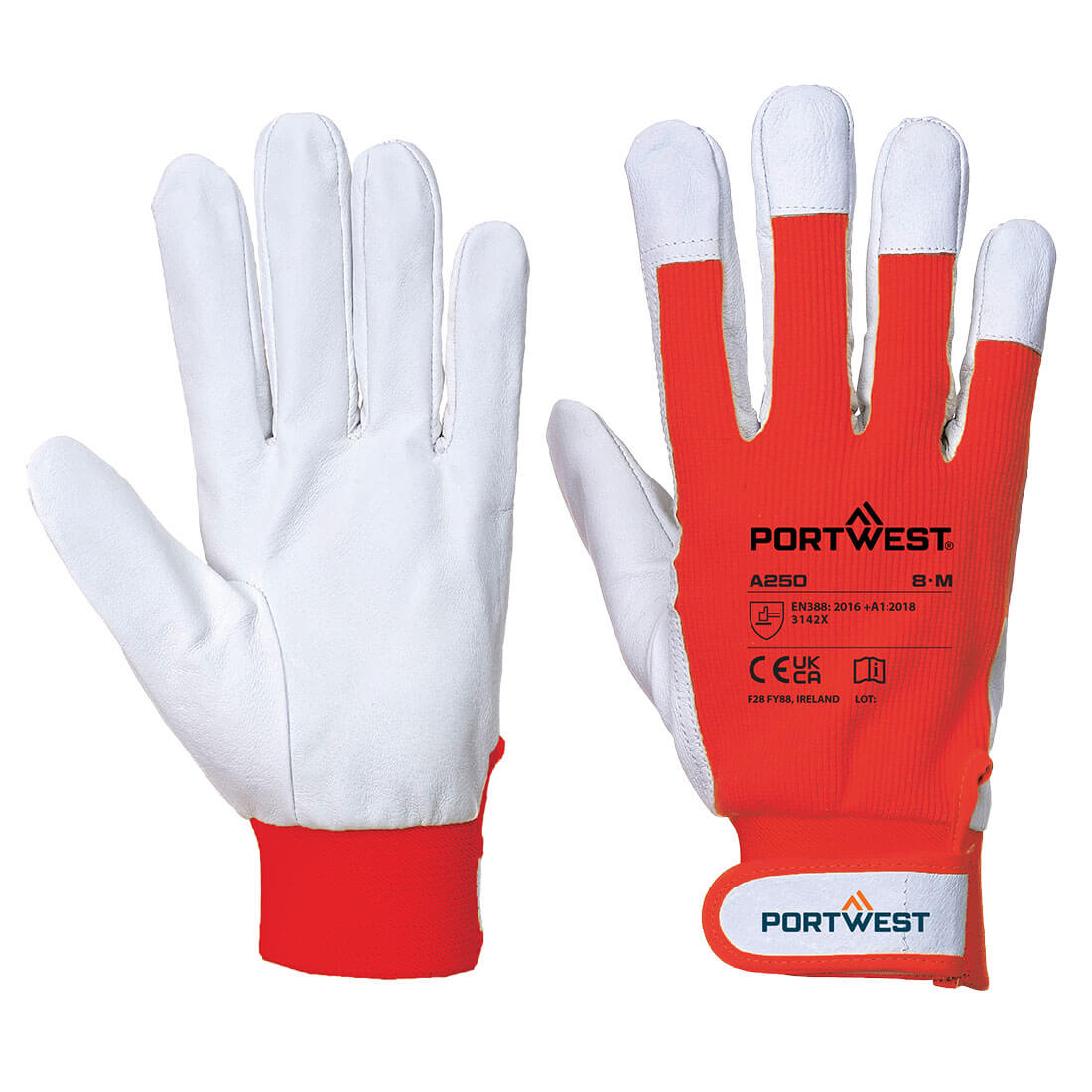 Portwest Leather 110 Grain Palm Mechanical Glove- Style A250
