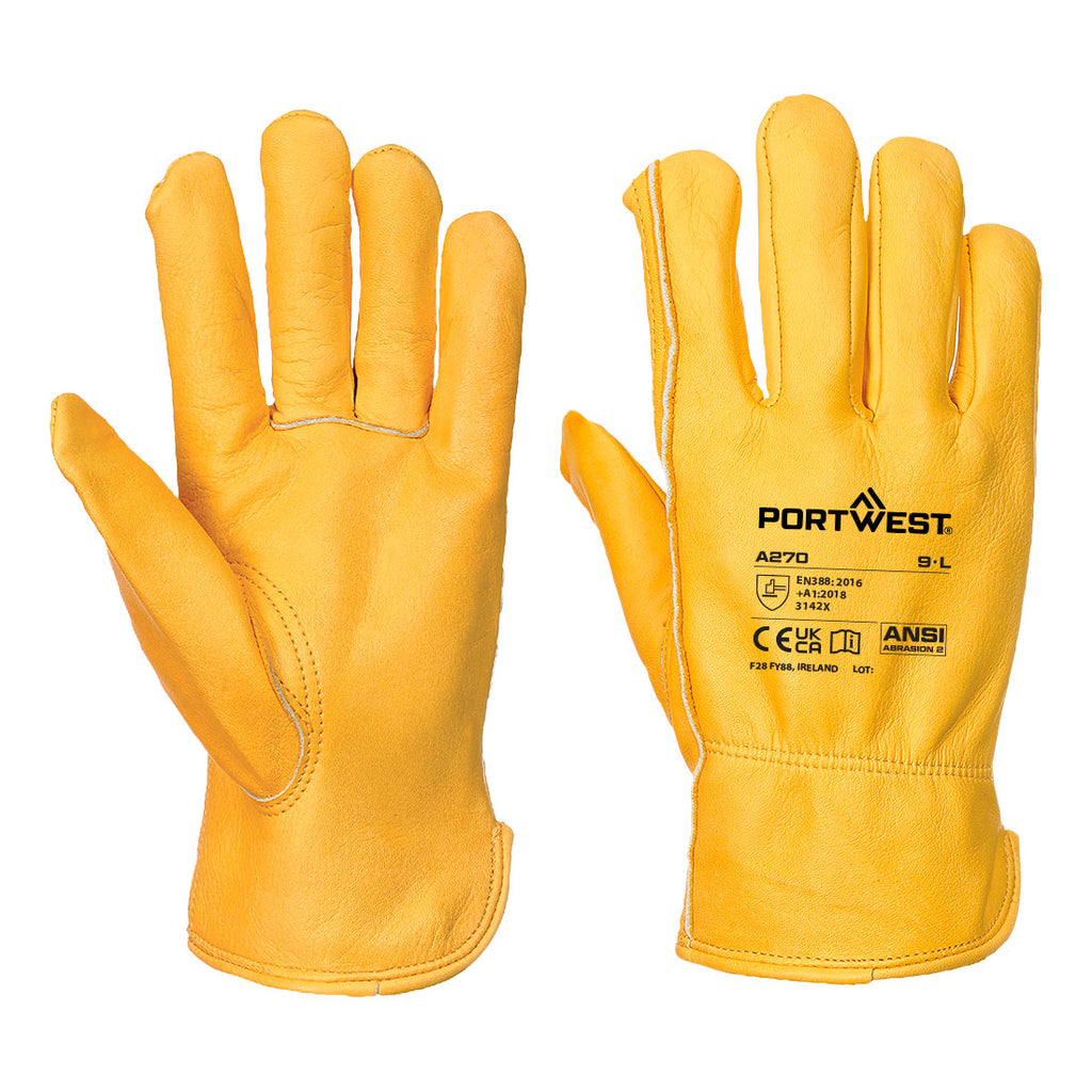 Portwest Leather Driver 100 Cow Grain Glove- Style A270