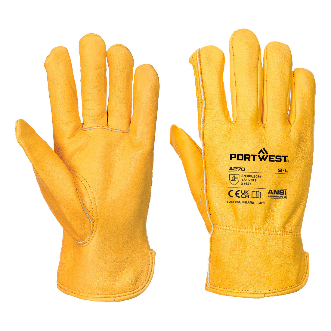 Portwest Leather Driver 100 Cow Grain Glove- Style A270