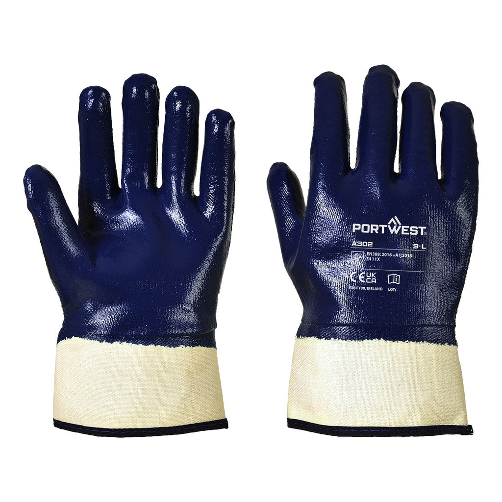 Portwest Grip Nitrile Fully Dipped Safety Cuff- Style A302