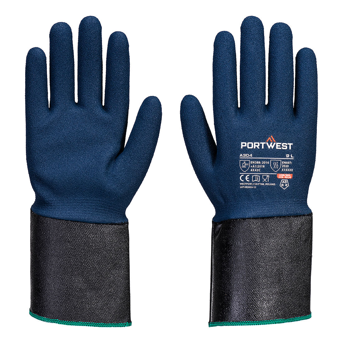 Portwest Grip C13 Nitrile Foam Extend Cuff Glove- Style A304