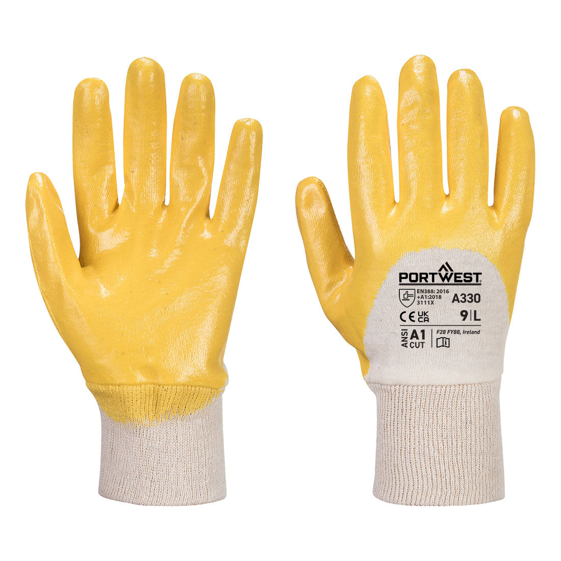 Portwest Grip 12 Nitrile Light Knitwrist Glove- Style A330