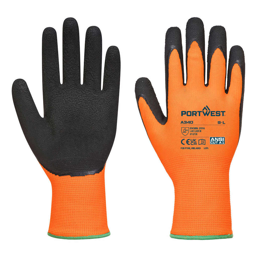 Portwest Grip 13 Latex Foam Hi-Vis Glove- Style A340
