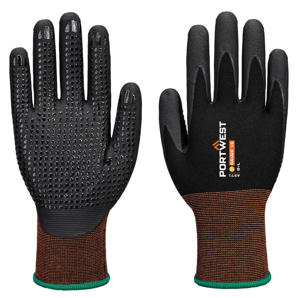 Portwest GP Grip 15 Nitrile Micro Foam Dotted Glove- Style A371