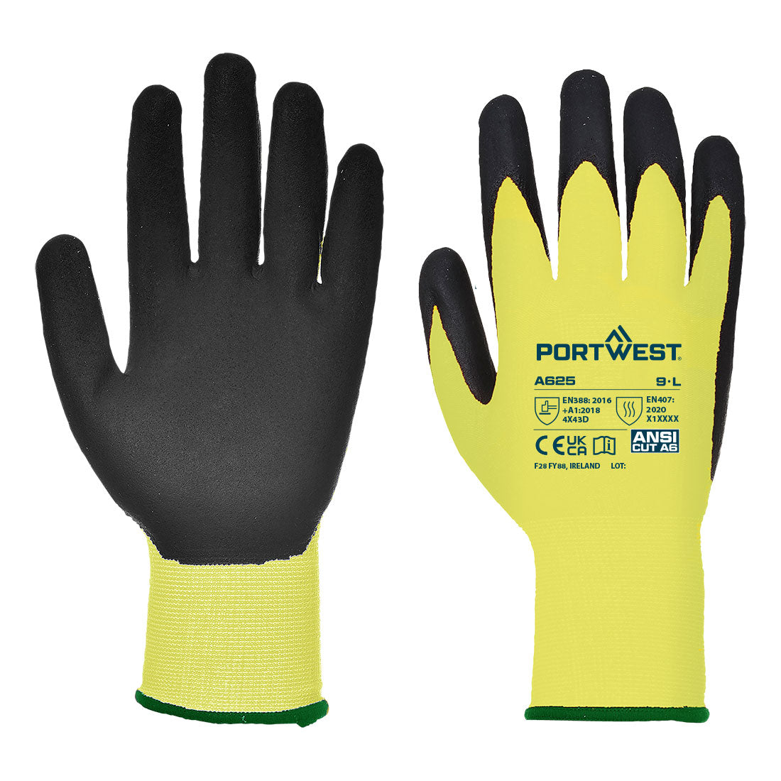 Portwest Cut D13 PU Viz-Tex Glove- Style A625