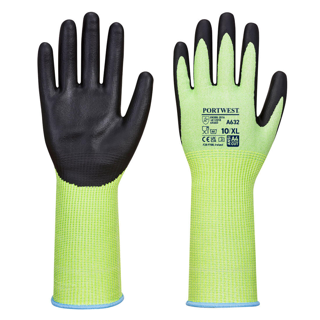 Portwest Cut D13 Nitrile Green Long Cuff Glove 