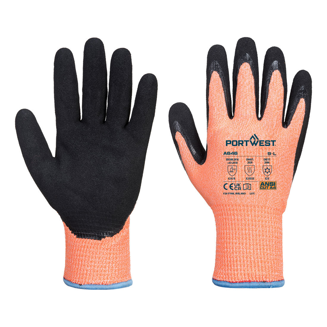 Portwest Cold D13 Nitrile Viz-Tex Cut Glove- Style A646