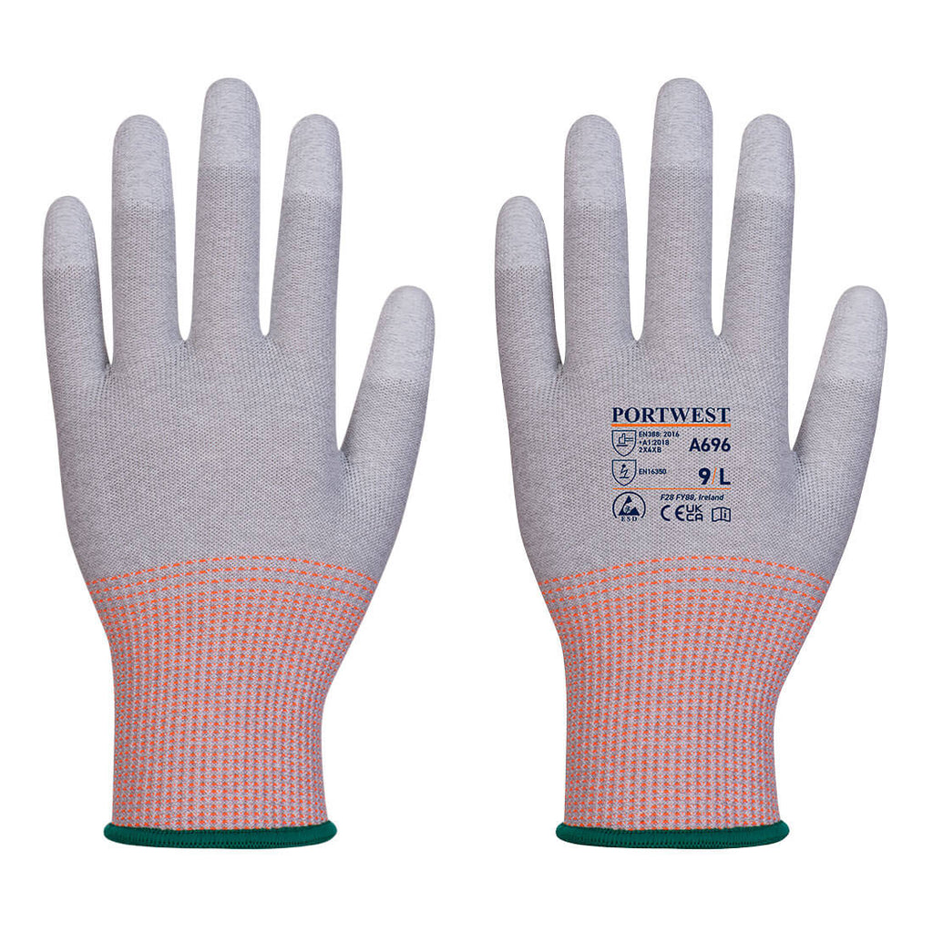 Portwest LR13 ESD PU Fingertip Cut Glove- Style A696