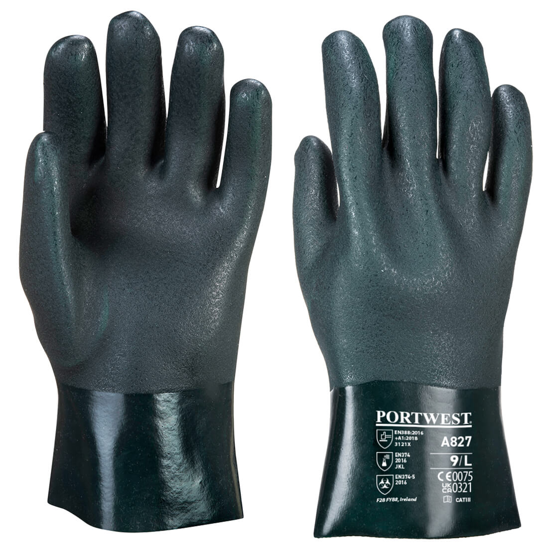 Portwest Chem 270 PVC Double Dipped Gauntlet- Style A827