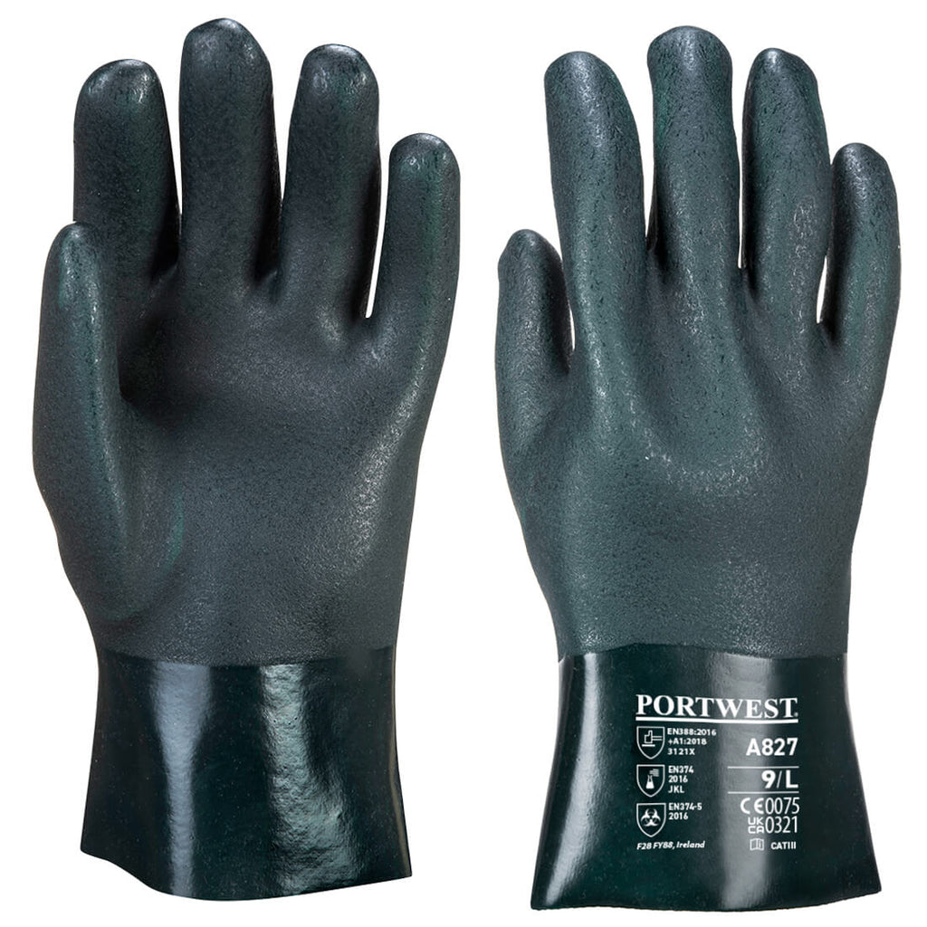 Portwest Chem 270 PVC Double Dipped Gauntlet- Style A827