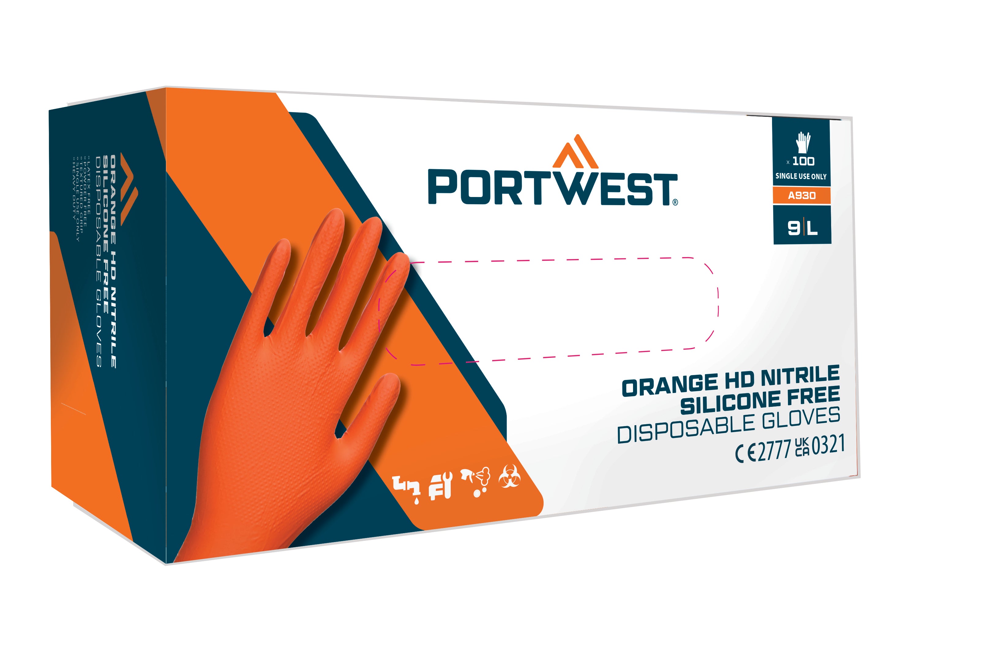 Portwest Disp 7 mil Disposable Glove (Pk100)- Style A930