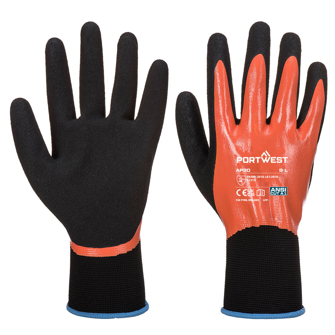 Portwest Grip 13 Nitrile Foam Aqua Glove 