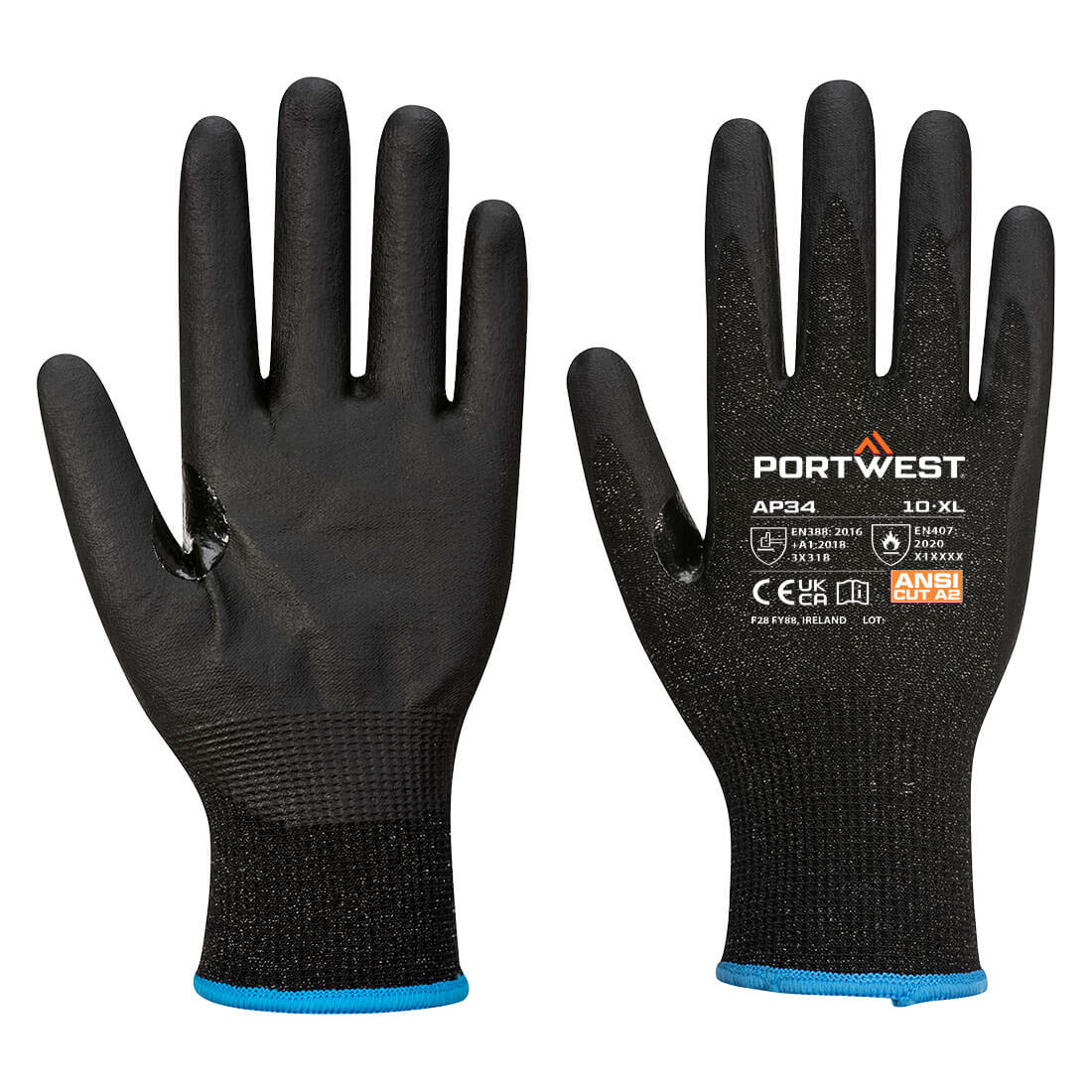 Portwest LR15 Nitrile Foam Touchscreen Glove (Pk 12)- Style AP34