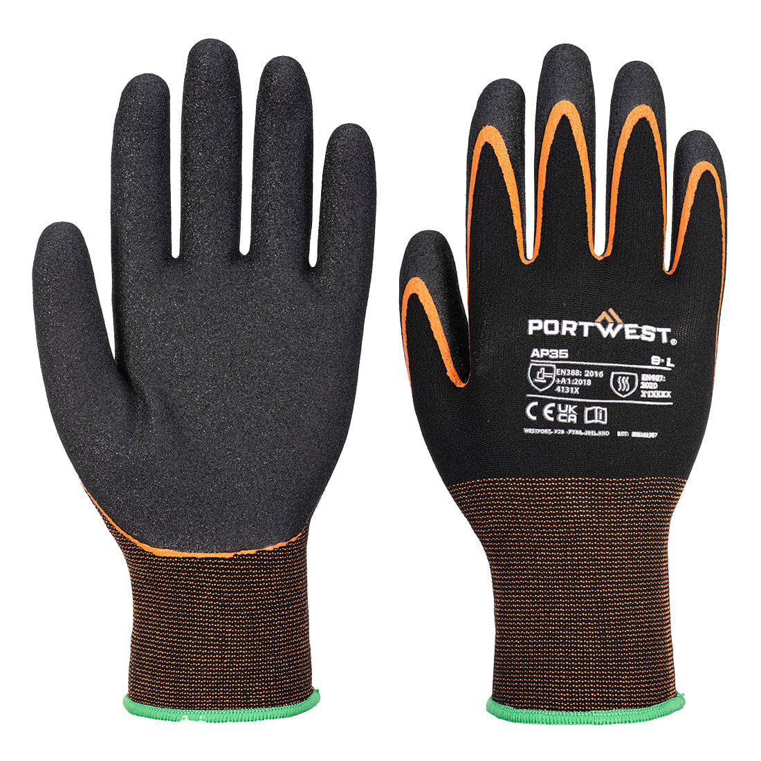 Portwest Grip 15 Nitrile Double Palm Glove- Style AP35