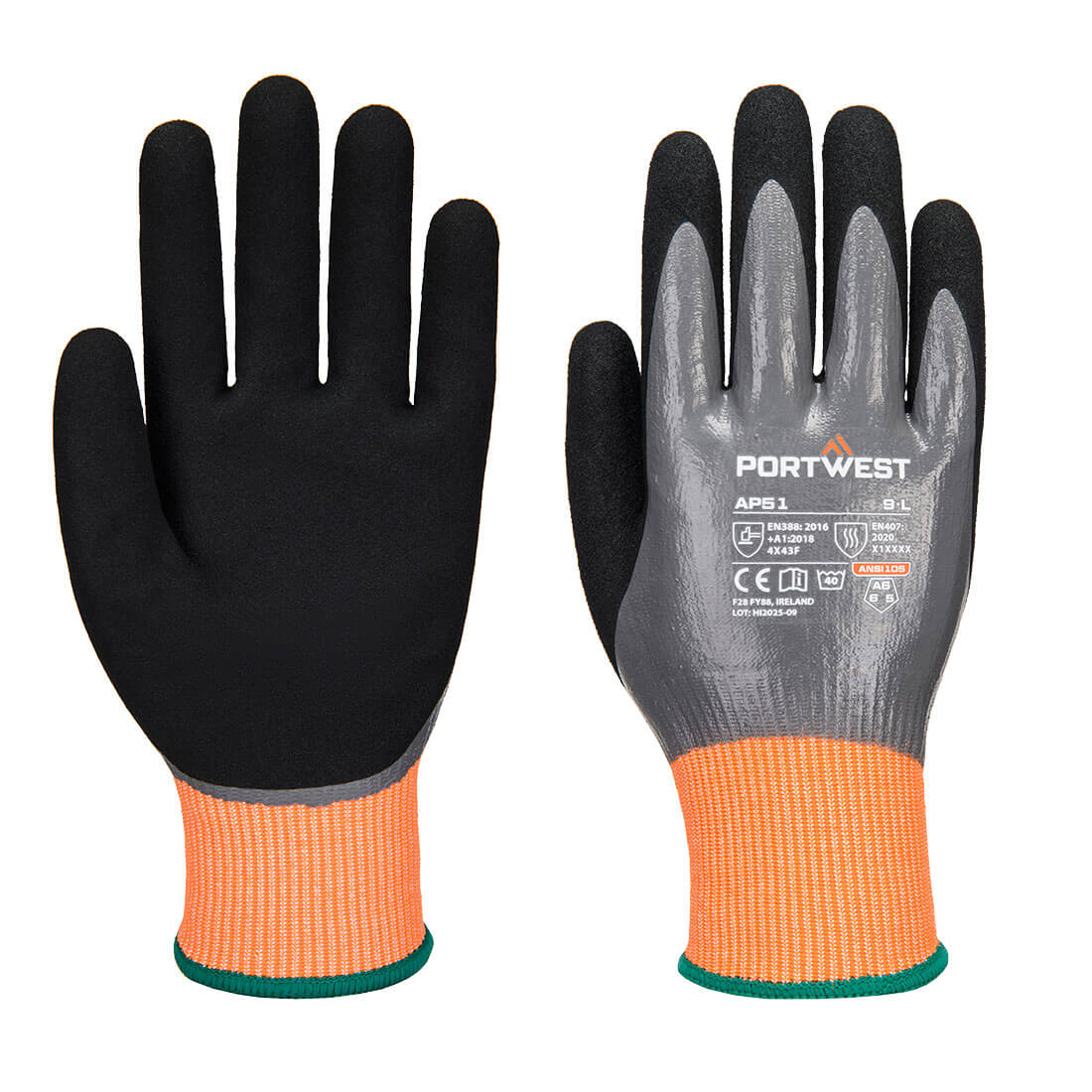 Portwest Cut F15 Nitrile Aqua Glove - Style AP51