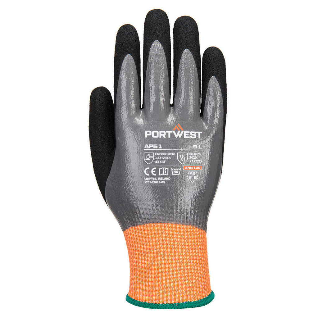 Portwest Cut F15 Nitrile Aqua Glove - Style AP51