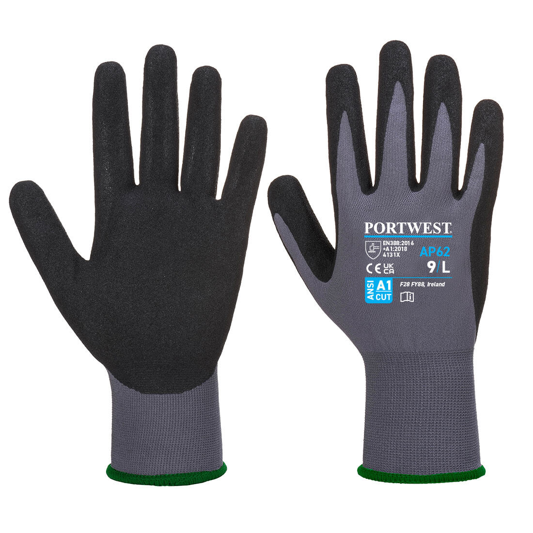 Portwest Grip 15 Nitrile Sandy Aqua Glove - Style AP62