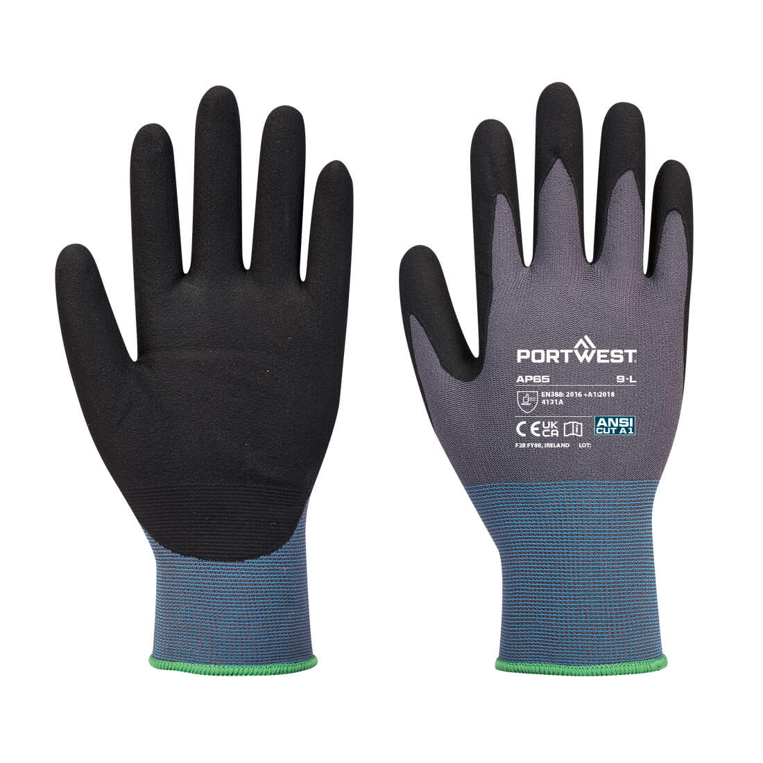 Portwest Grip 15 Nitrile Foam Texpel Glove- Style AP65