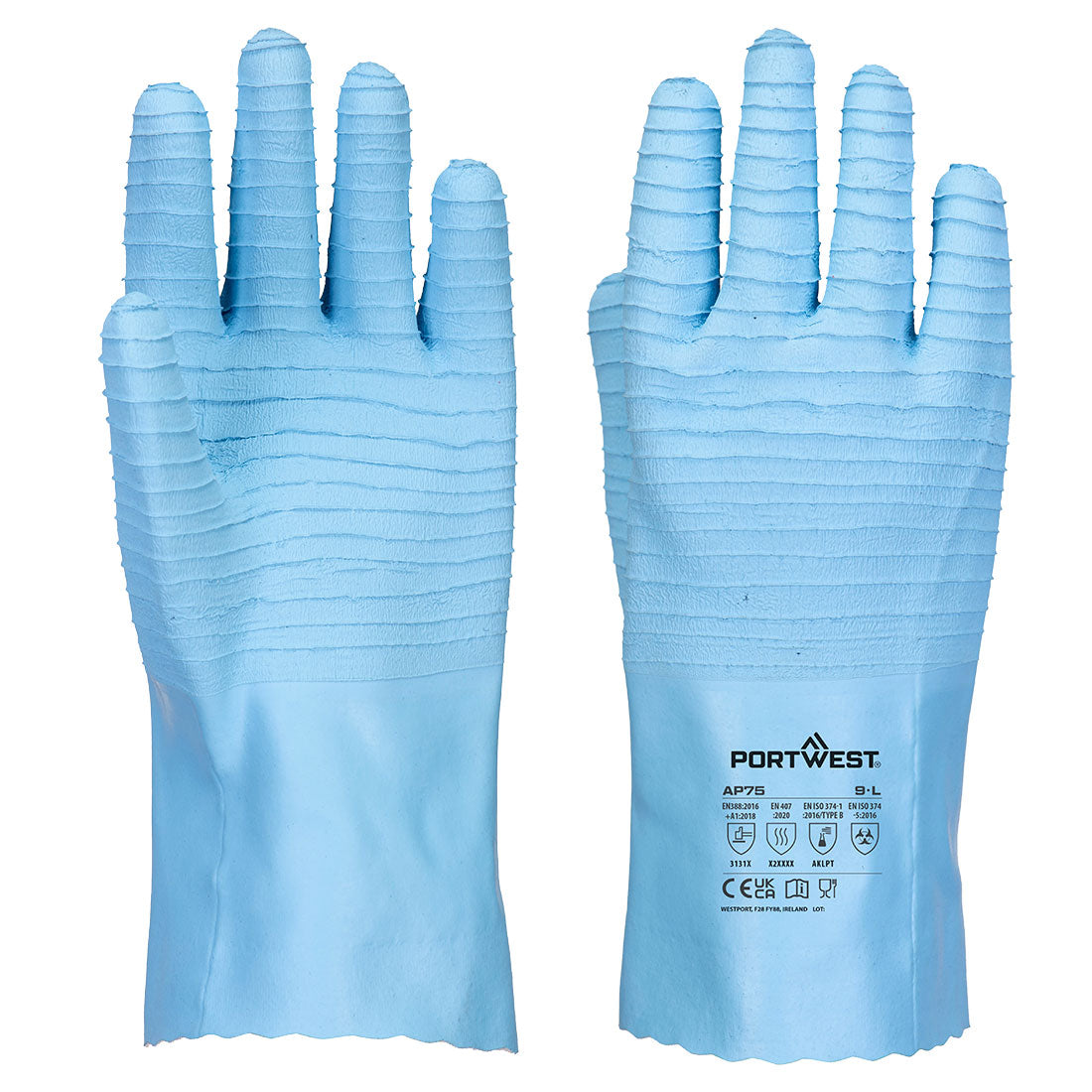 Portwest FD Chemical B Latex Gauntlet- Style AP75