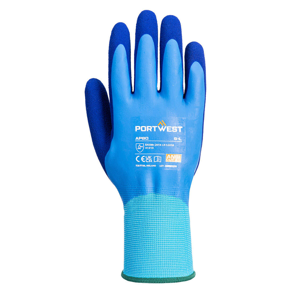 Portwest Grip 13 Latex Foam Aqua Glove 