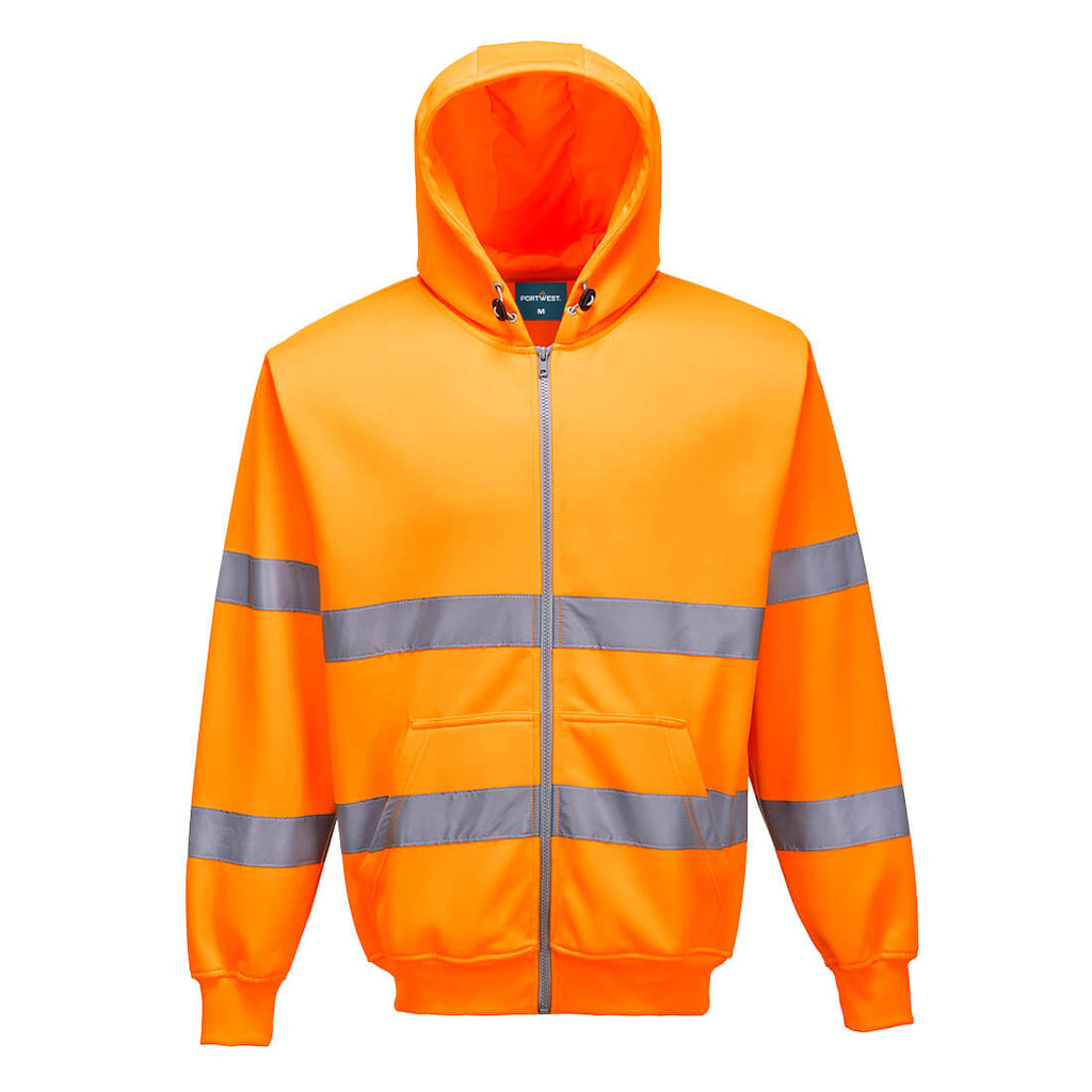 Portwest Hi-Vis Zipped Hoodie- Style B305