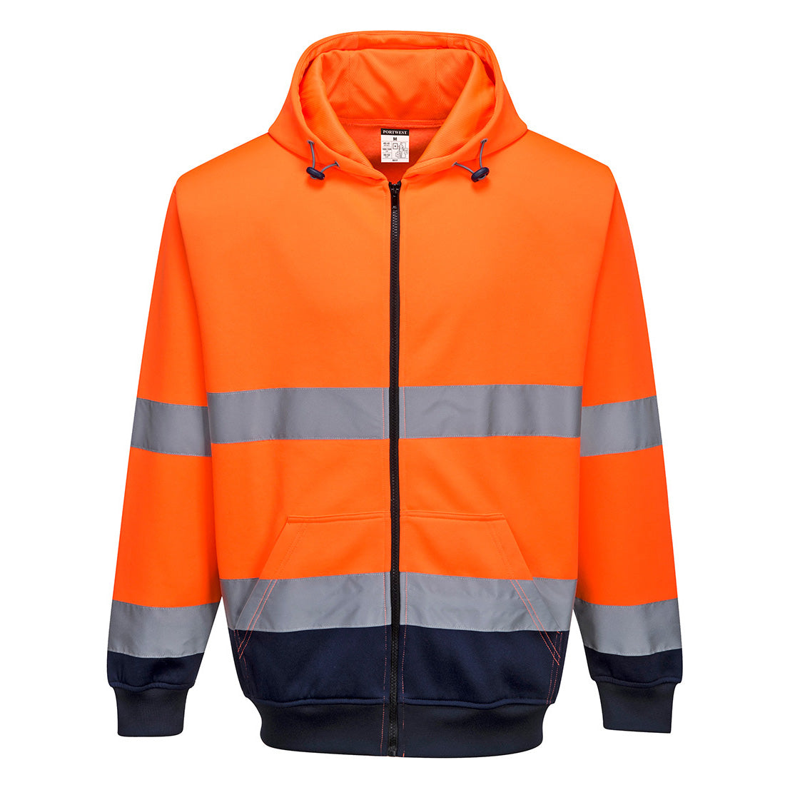 Portwest Hi-Vis Contrast Zipped Hoodie- Style B317