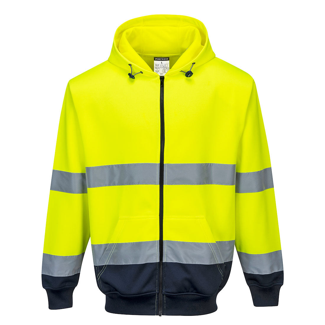 Portwest Hi-Vis Contrast Zipped Hoodie- Style B317