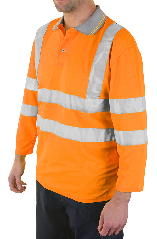 Beeswift Plant Operators Hi-Vis Three Quarter Sleeve Polo Shirt. (Each)